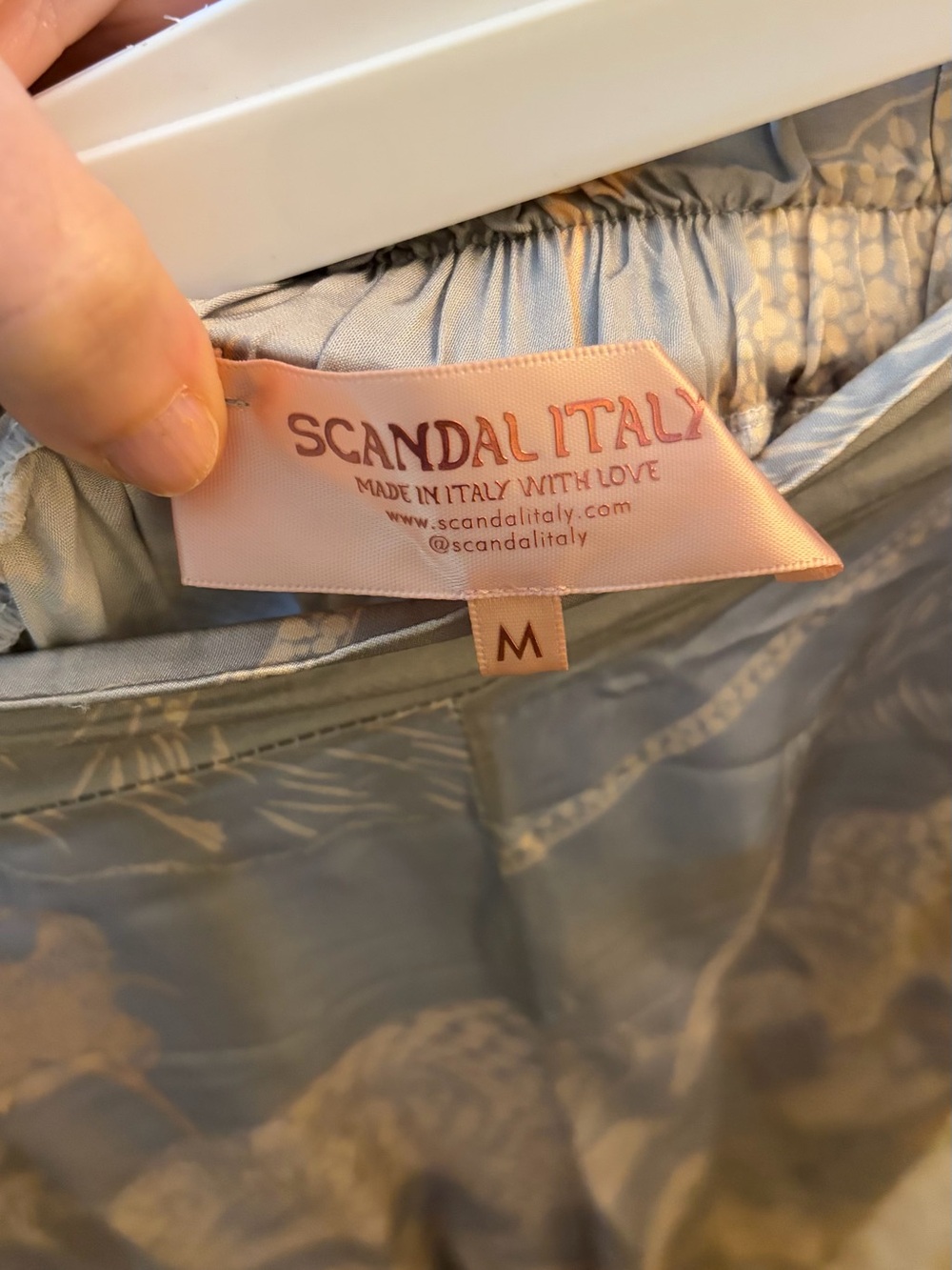 Scandal Italy Light Blue Floral Skirt - Size M